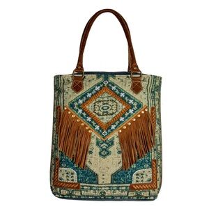 SOLD OUT! Angelica Leather Fringe Tote Bag